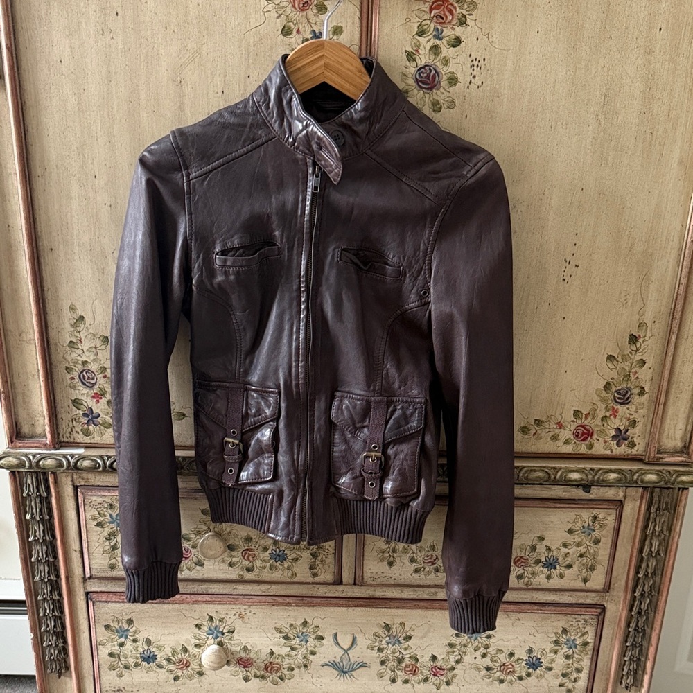 Lucky Brand Chocolate Leather Jacket